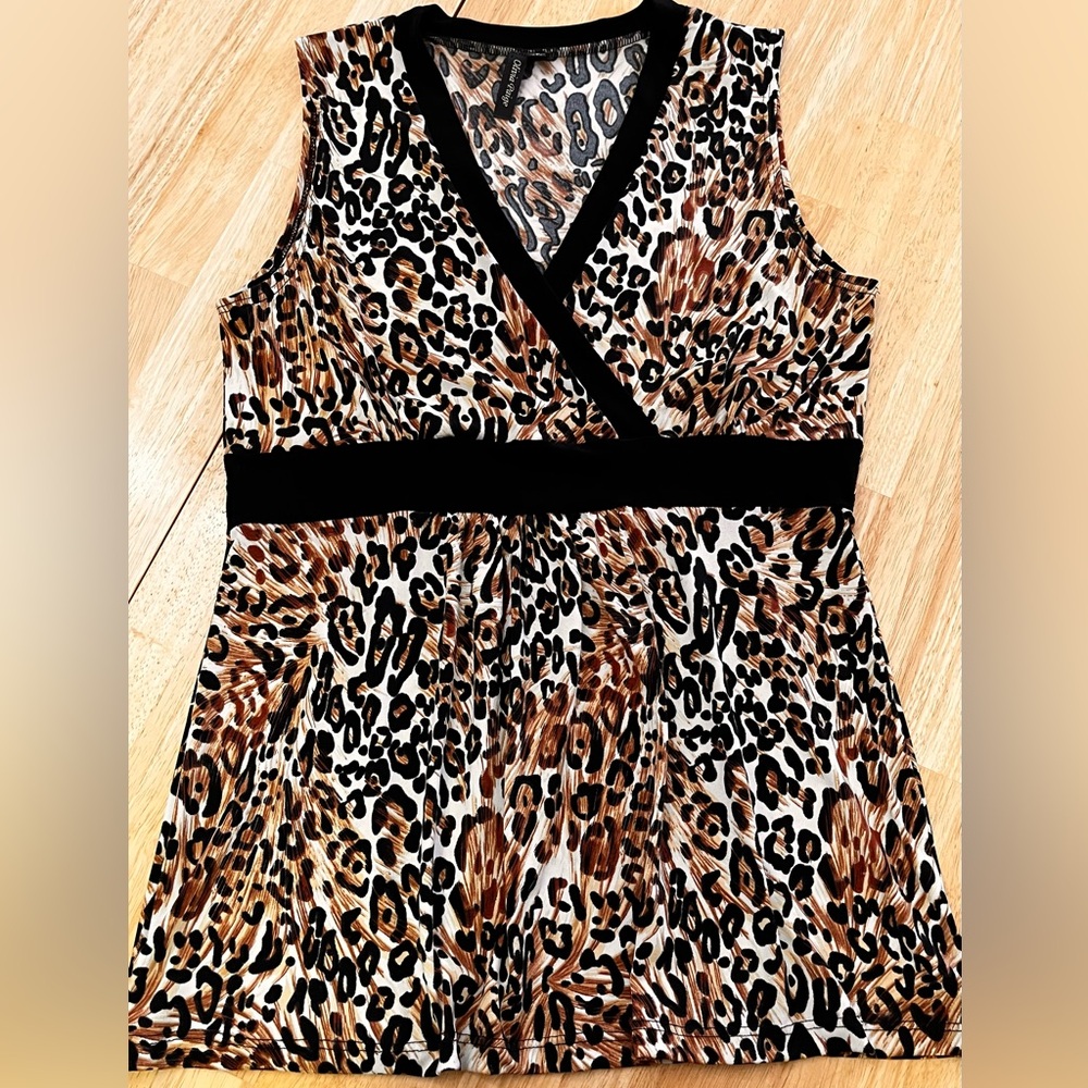 Olivia Page Leopard Print Tank Top Blouse Size Small